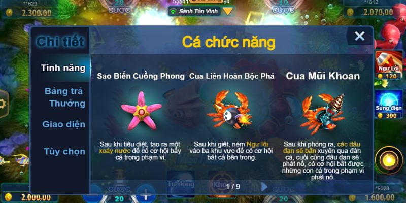 Một số sinh vật đặc biệt trong Mega Fishing Oppa888